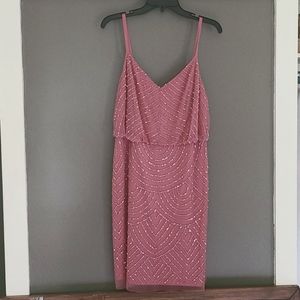 Pink Beaded Adrianna Papell Dress